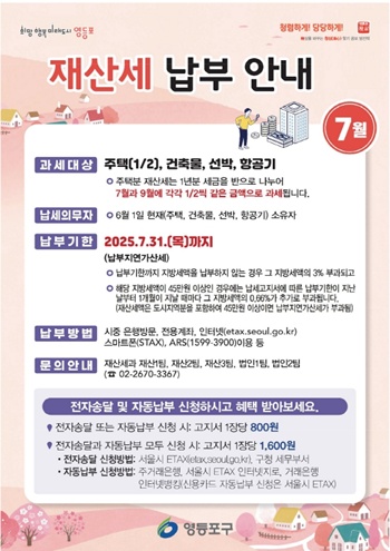 ▲영등포구 재산세 납부안내 포스터.