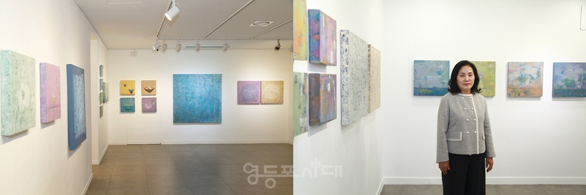 ▲지회숙 작가의 작품과 지회숙 작가/이미지=지회숙 작가 제공 