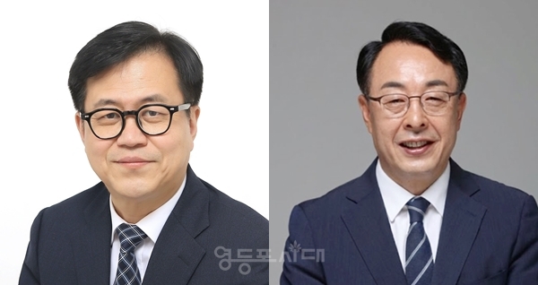 ▲조유진 민주당 구청장 후보(왼쪽)와 최웅식 국민의힘 구청장 후보(오른쪽)/이미지=페이스북 갈무리
