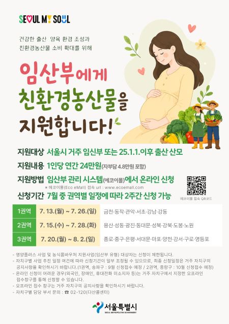 ‘2026년 임산부 친환경농산물 지원사업’ 홍보 포스터(@서울시)