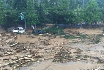 우면산 산사태 당시의 모습