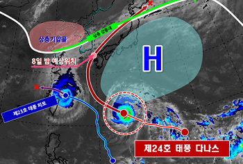 제24호 태풍 ’다나스(DANAS)' 진로 예상도
