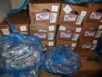 00회관 돼지고기 박스 및 슬라이스 