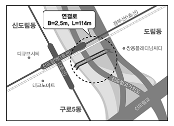 신도림역-도림동 연결로 설계 구간