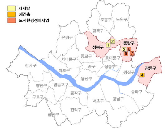 해제대상지 분포도 