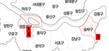 해제대상지 분포도  