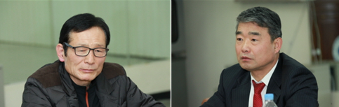 강봉구(왼쪽) 이선근(오른쪽) 영등포시대 창간준비위원회 공동위원장