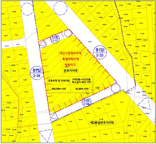 대신시장정비사업추진계획 결정도