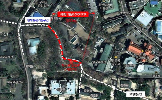 정문~직원숙소 위치도