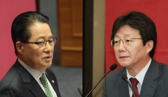  백봉신사상 대상(白峰紳士賞 大賞)을 수상한 박지원(사진 왼쪽) 의원과 유승민(사진 오른쪽)의원