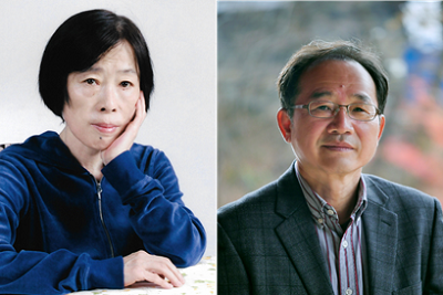 제27회 편운문학상 시 부문 공동 수상자로 최승자 시인(왼쪽)과 신덕룡 시인(오른쪽)