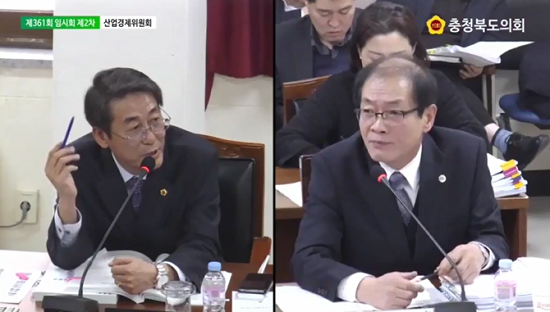 엄재창 도의원(사진 왼쪽)과 신종석 산림녹지과장 