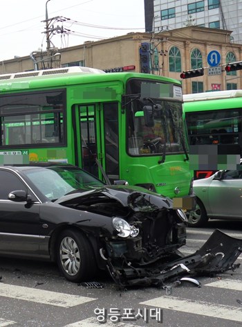 영등포구 양평동 사거리 교통사고 현장(영등포시대 DB)