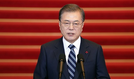 문재인 대통령이 7일 오전 청와대에서 신년사를 발표하고 있다. Ⓒ청와대 