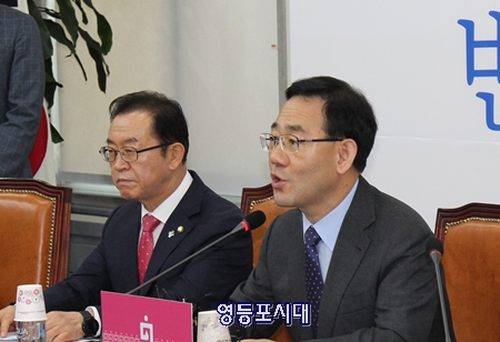 미래통합당 주호영 원내대표 15일 국회에서 열린 비대위에서 발언하고 있다. Ⓒ영등포시대 