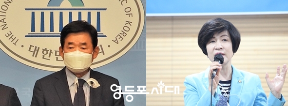 ▲21대 국회 후반기 민주당 몫의 국회의장과 부의장 후보로 선출된 김진표(왼쪽) 의원과 김영주(오른쪽) 의원 Ⓒ영등포시대db