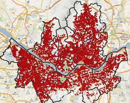 ▲서울시내 공공와이파이 설치 현황./이미지=서울시 제공