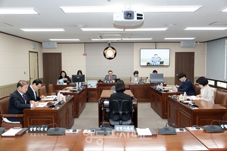 ▲영등포구의회가 18일 운영위원회를 열고 제260회 임시회 의사 일정을 논의하고 있다. ©영등포구의회 제공