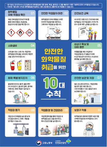 ▲안전한 화학물질 취급을 위한 10대 안전수칙