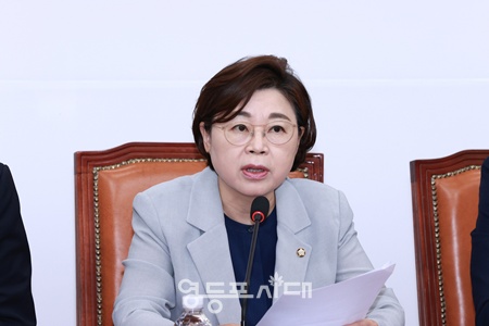 ▲김정재 국민의힘 정책위의장이 4일 서울 여의도 국회에서 열린 비상대책위원회의에서 발언하고 있다. ©영등포시대