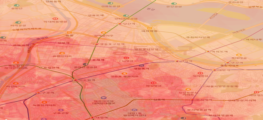 ▲25년 7월 영등포구 열 분포도/이미지=행정안전부