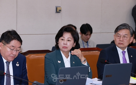 ▲10월 14일 국회에서 열린 보건복지위 국정감사에 나선 남인순 국회의원(가운데) Ⓒ영등포시대 