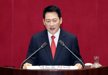 ▲장동혁 국민의힘 대표가 2월 4일 국회 교섭단체 연설을 하고 있다. Ⓒ영등포시대