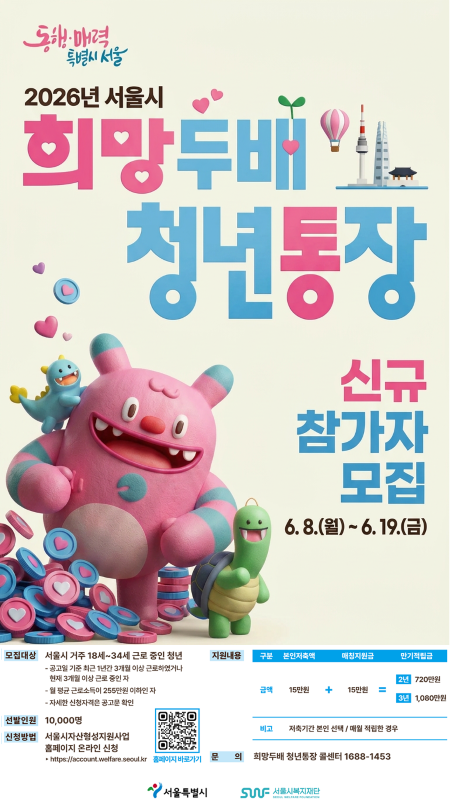 희망두배 청년통장 참가자 모집 포스터(@서울시)