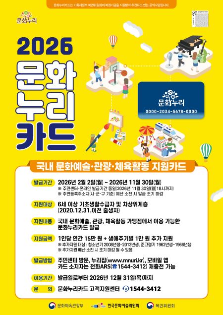 문화누리카드 신청 안내 포스터(@영등포구)