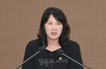 ▲8월 25일 열린 제339회 임시회 본회의에서 ‘서울특별시 학생인권조례 폐지조례안 재의의 건’에 대해 반대토론에 나선 양송의 의원 ⓒ서울시의회